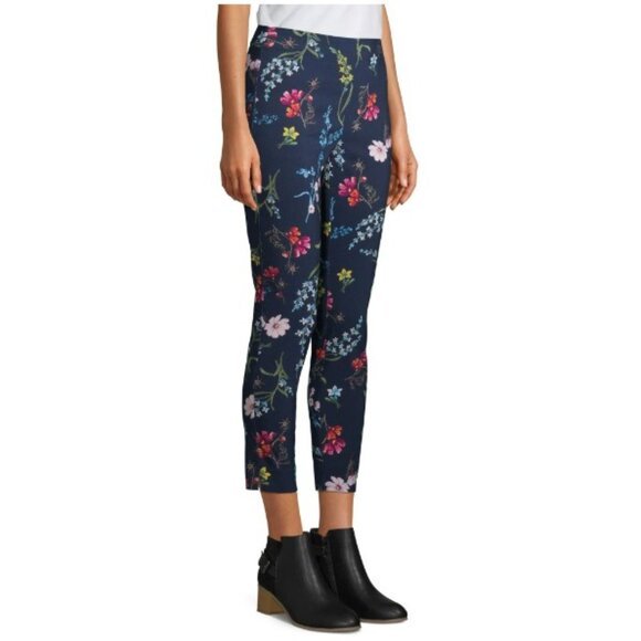 Time and Tru Women's Millennium Skinny Pants,  Navy Floral - Picture 2 of 6